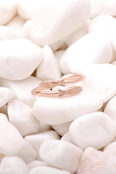 Sümer Telkari Balık Tasarım Rose Gümüş Yüzük 3511