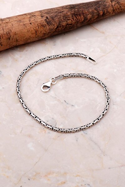 Sümer Telkari Kral Zincir 2 Mm 20.5 Cm Elişi Gümüş Erkek Bileklik 3674