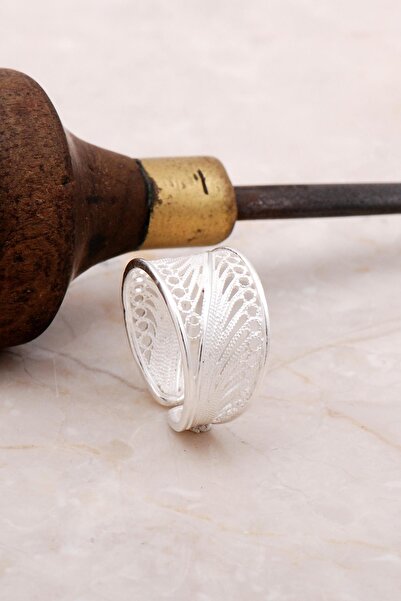 Sümer Telkari Telkari Işlemeli Gümüş Tasarım Trend Yüzük 3029