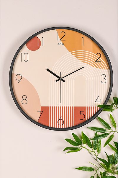 Muyika Design Muyika Pino Amore Black Metal Case Real Glass 47 cm Silent Mechanism Decorative Wall Clock Mds-47