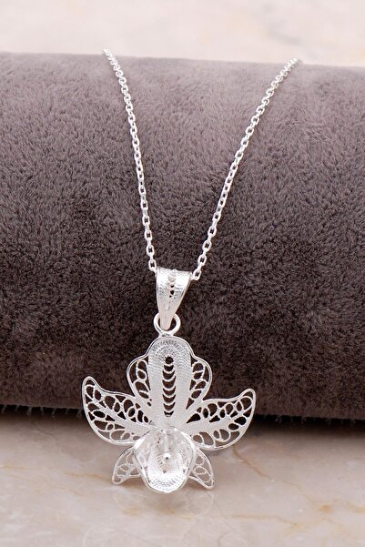 Sümer Telkari Telkari Işlemeli Gümüş Çiçekli Kolye 6873