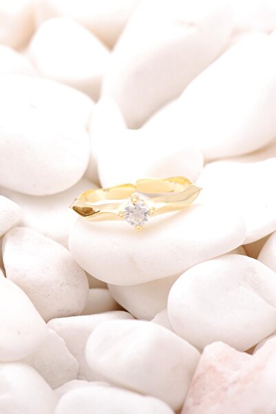 Sümer Telkari Tektaş Altın Yaldızlı Gümüş Ince Yüzük 3508