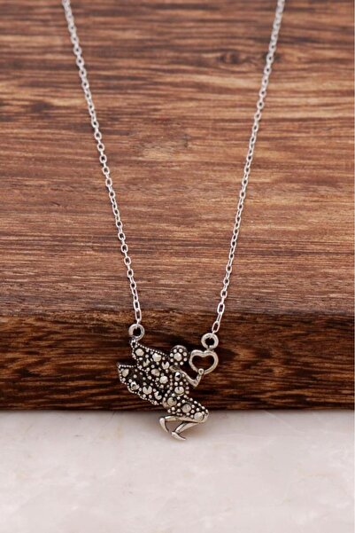 Sümer Telkari SU PERİSİ MARKAZİT TAŞLI GÜMÜŞ KOLYE 425