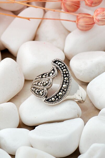 Sümer Telkari Tasarım Markazit Taşlı Gümüş Yüzük 353