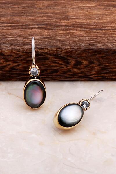 Sümer Telkari Sedef Elişi Tasarım Gümüş Küpe 4718