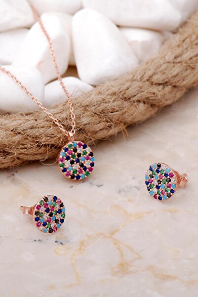 Sümer Telkari Rose Gümüş Mix Taşlı Mini Set 2016