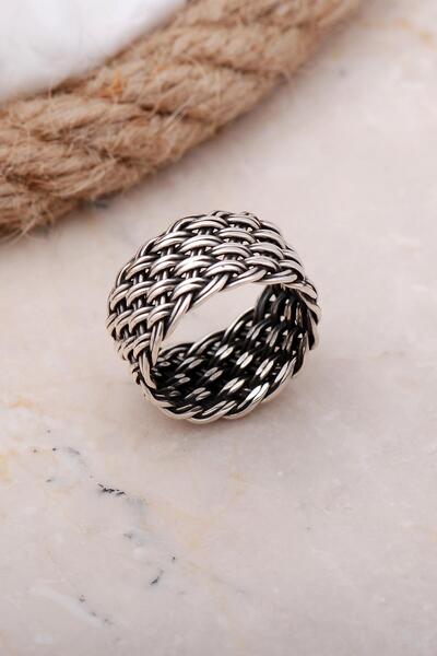 Sümer Telkari Örgü Gümüş Yüzük 3445