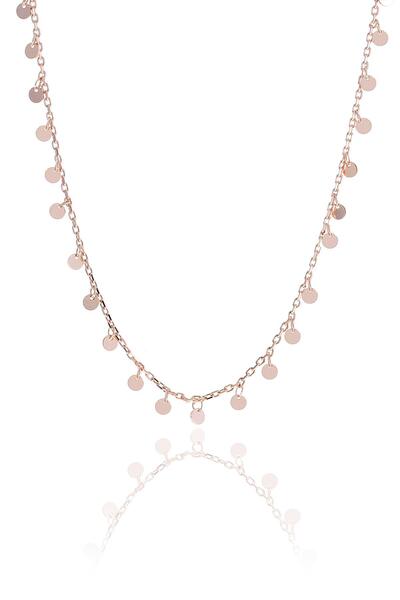 Sümer Telkari Rose Gümüş Pullu 40 Cm Choker Kolye 6940