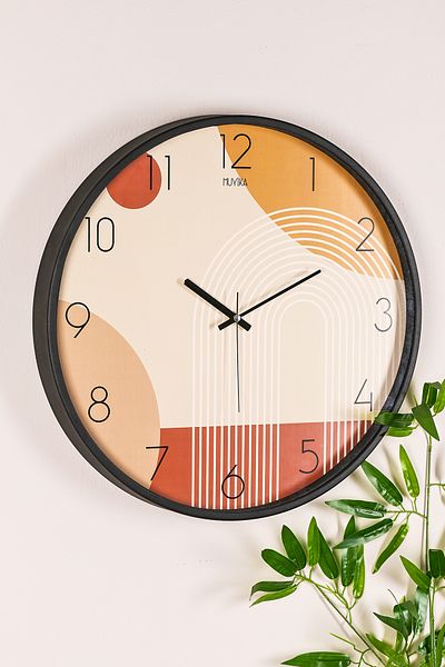 Muyika Design Muyika Pino Amore Black Metal Case Real Glass 47 cm Silent Mechanism Decorative Wall Clock Mds-47