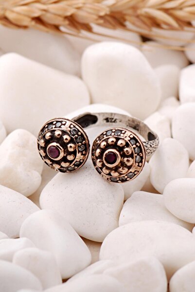 Sümer Telkari Çift Başlıklı Elişi Gümüş Yüzük 178