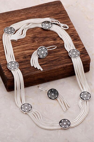 Sümer Telkari Midyat Hasırı Asur Motifli Tasarım Gümüş Set 2051