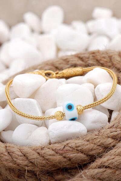 Sümer Telkari Kazaziye Işlemeli Nazar Boncuklu Elişi Altın Yaldızlı Gümüş Bil...