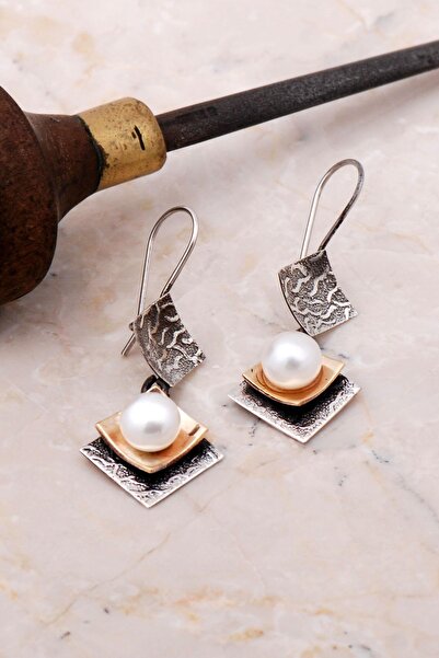 Sümer Telkari İnci El Yapımı Tasarım Gümüş Küpe 4894