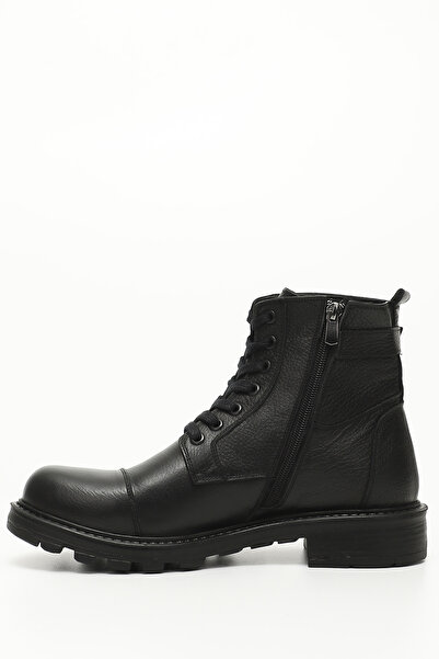 GÖNDERİ(R) Ανδρικές μαύρες μπότες από γνήσιο δέρμα με φερμουάρ