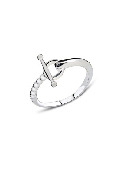 Sümer Telkari Kilit Tasarım Rodyumlu Gümüş Yüzük 3155