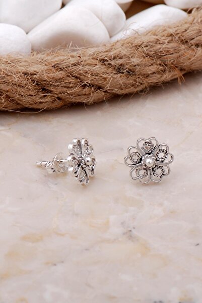 Sümer Telkari Çiçekli Telkari Elişi Gümüş Küpe 5795