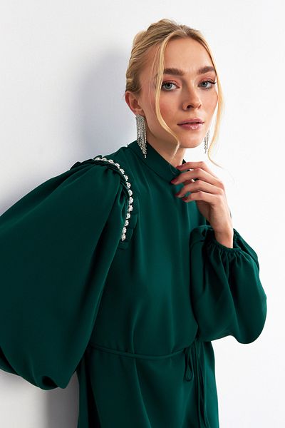 VAVİNOR Emerald Nova Shoulder Detailed φόρεμα