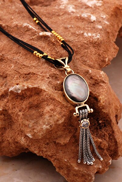 Sümer Telkari Sedef Elişi Tasarım Gümüş Kolye 6567