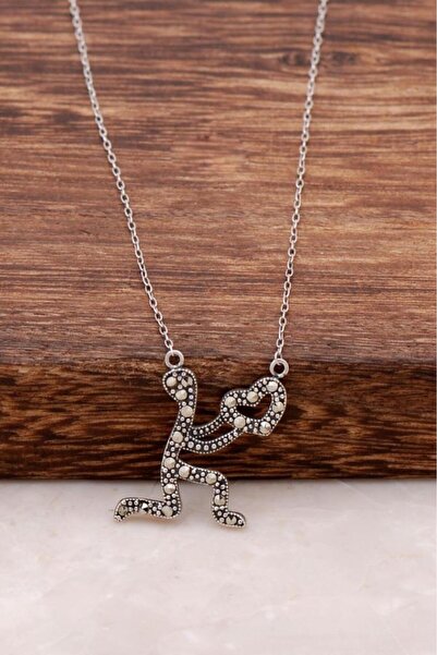 Sümer Telkari Markazit Taşlı Aşık Adam Gümüş Kolye 428