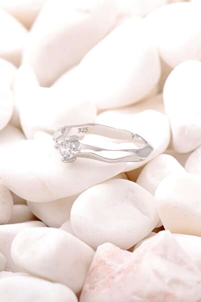 Sümer Telkari Tektaş Rodyumlu Gümüş Ince Yüzük 3508