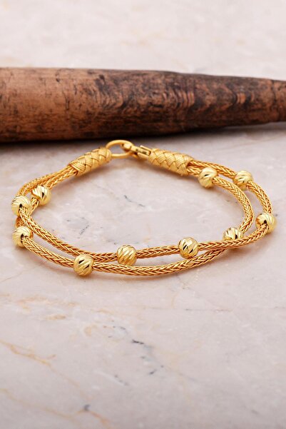 Sümer Telkari Dorissa Altın Yaldızlı Kazaziye Işlemeli Gümüş Bileklik 3539