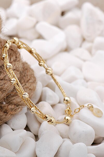 Sümer Telkari Dorissa Altın Yaldızlı Örgü Gümüş Bilezik 01