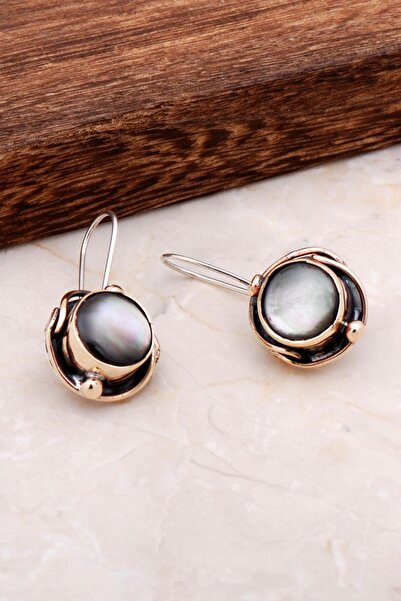 Sümer Telkari Sedef El Yapımı Tasarım Gümüş Küpe 4891