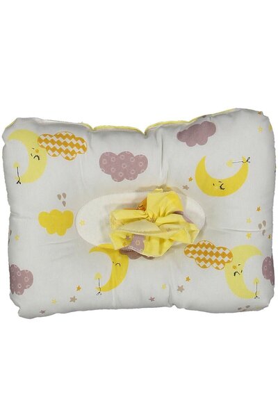 bebegen Μαξιλάρι θηλασμού Unisex Baby White Yellow Cloudy Moon με σχέδιο