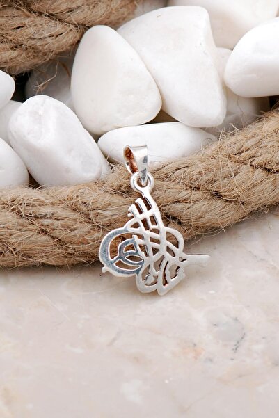 Sümer Telkari Osmanlı Tuğralı Gümüş Kolye Ucu 7602