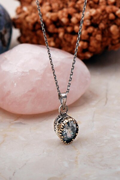 Sümer Telkari Kuvars Taşlı Elişi Gümüş Kolye 6817