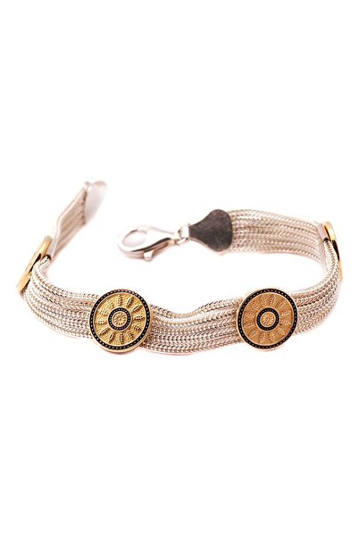 Sümer Telkari Babil Motifli Hasır Gümüş Bileklik 1144