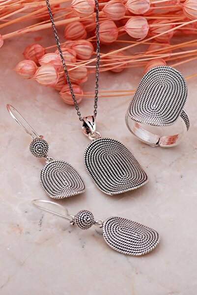 Sümer Telkari Telkari Oval Elişi Gümüş Set 01