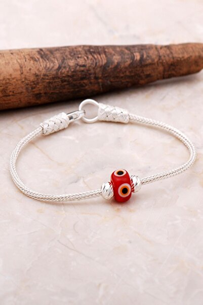 Sümer Telkari Kazaziye Dorika Nazar Boncuklu 1000 Ayar Gümüş Bileklik 3457