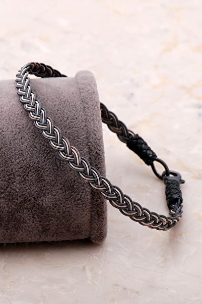 Sümer Telkari Kazaziye Işlemeli Gümüş Erkek Bileklik 3413