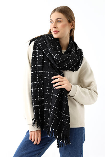 kdm kadim tekstil Yumuşak Dokulu Püsküllü Uzun Kadın Atkı