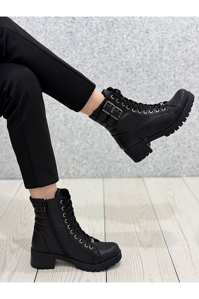 Wickers 1244 Cizme cu cataramă din piele neagră Wickers