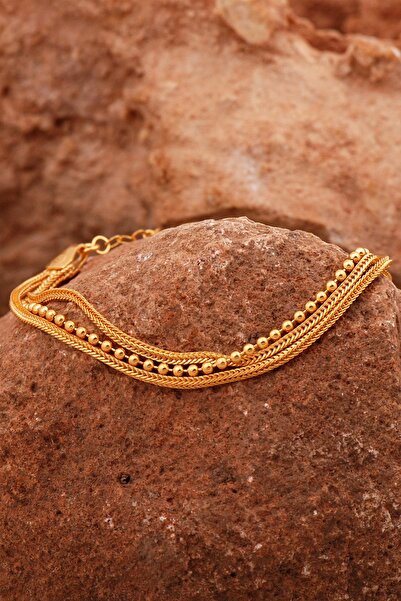 Sümer Telkari Hasır Elişi Tasarım Altın Yaldızlı Gümüş Bileklik 4428