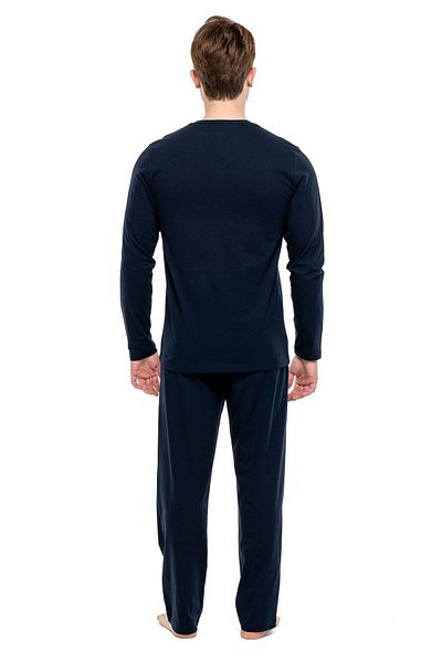 Mod Collection 3902 Ανδρικό Σετ Πυτζάμες Indigo Placket Μακρυμάνικο -indigo