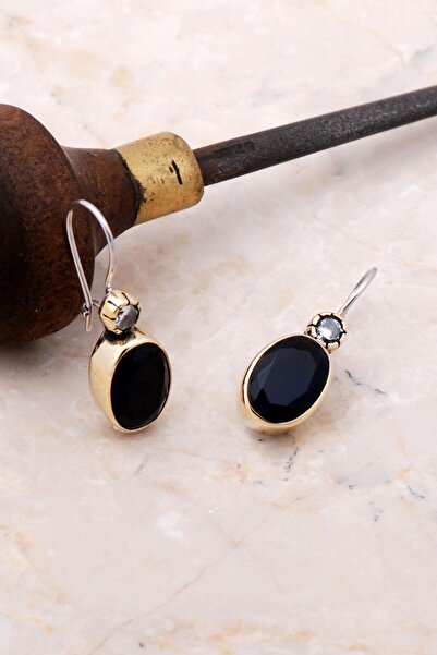 Sümer Telkari Safir Elişi Tasarım Gümüş Küpe 5149