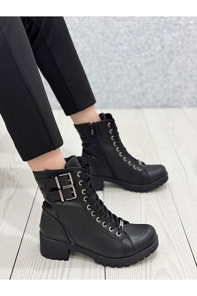 Wickers 1244 Cizme cu cataramă din piele neagră Wickers