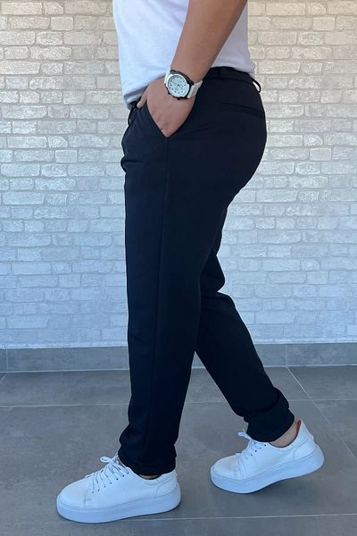 MİSHAR İTALİA Navy Blue Men's Elastic Waist Double Leg Jogger Pants