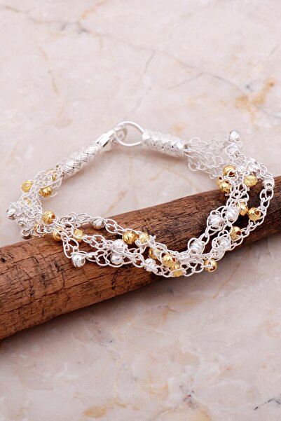 Sümer Telkari Kazaziye İşlemeli Elişi Dorika Tığ Örgü 1000 Ayar Gümüş Bilekli...