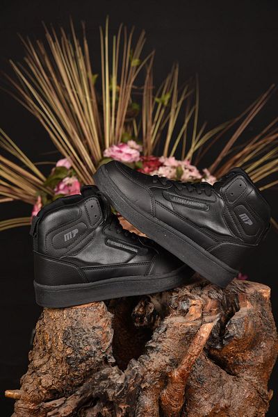 M.P. Unisex Winter Waterproof Non-Slip Rubber Sole Lightweight Comfortable Orthopedic Leather Black Style Sneakers