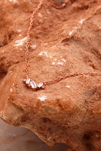 Sümer Telkari Baget Tasarım Mini Rose Gümüş Kolye 8022