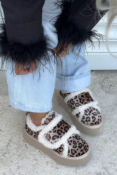 Shoebutik Λούτρινα αθλητικά παπούτσια Simba με κίτρινο μαύρο σχέδιο