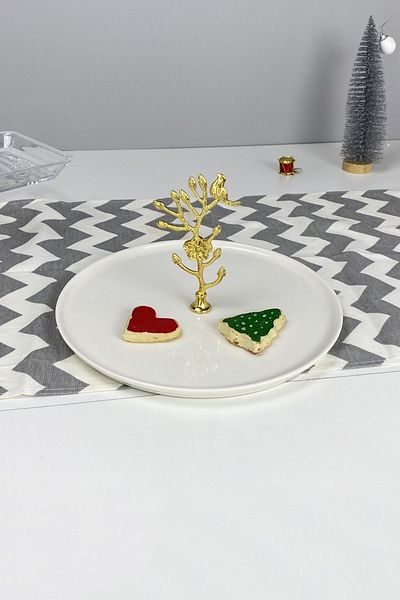 MAY HOME Porcelain Serving Plate with Handle