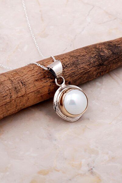 Sümer Telkari İnci Taşlı Sarma Elişi Gümüş Kolye 7823