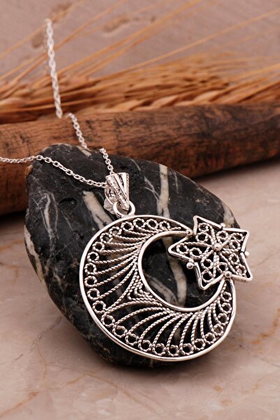 Sümer Telkari Telkari Ay Yıldız Elişi Gümüş Kolye 7969