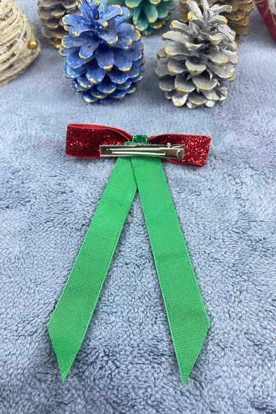 Hobigram Collet Clasp Red Green Lurex 2024 New Year's Concept Hair Clip Collet Clasp