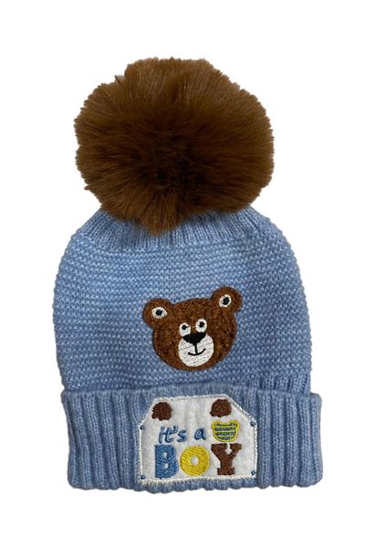 LİNOTTİ 1300 Model Patterned Boy Bear Baby Beanie